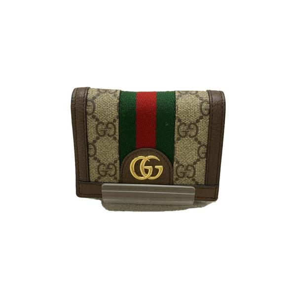 GUCCI◆2つ折り財布/レザー/BRW/レディース/523155・493075