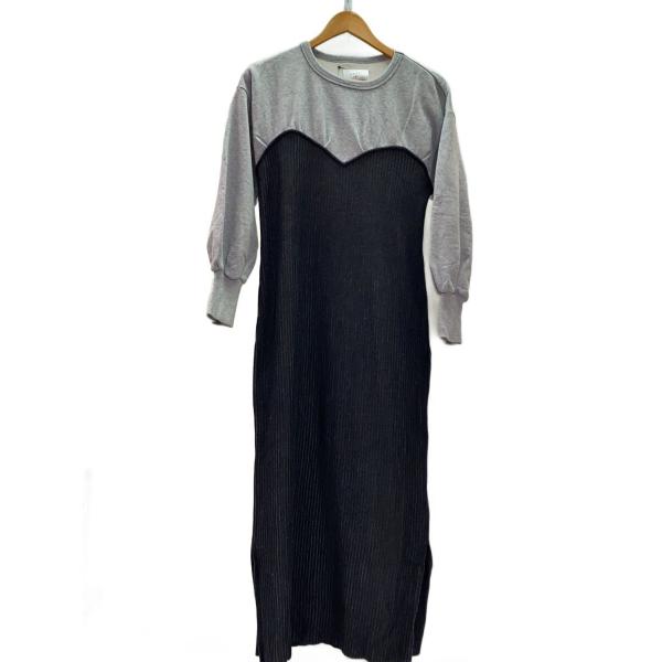 AMERI◆長袖ワンピース/M/ポリエステル/GRY/02020530950
