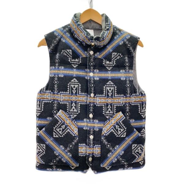 PENDLETON◆中綿ベスト/S/--/BLK/総柄/70Z869