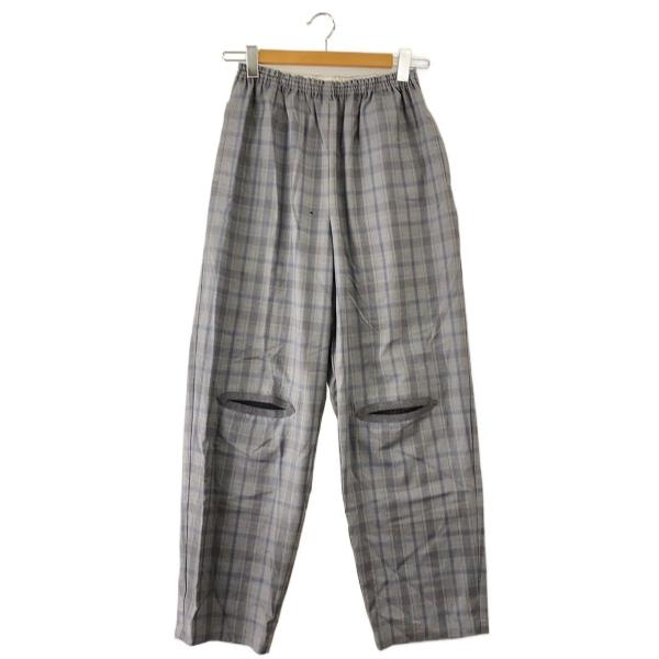 CLASS◆スラックスパンツ/1/ウール/GRY/チェック/CCCA15UNIB
