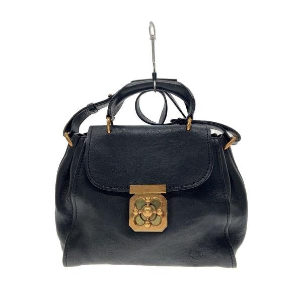 Chloe◆ショルダーバッグ/レザー/BLK/無地/01-13-50-65
