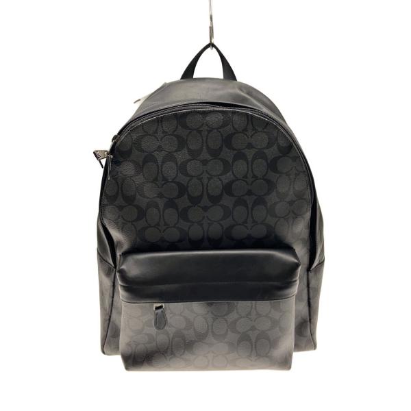 COACH◆リュック/PVC/BLK/総柄/F55398//