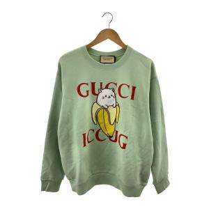 GUCCI◆ばなにゃ/スウェット/S/コットン/GRN/無地/617964 XJDGS｜ssol-shopping