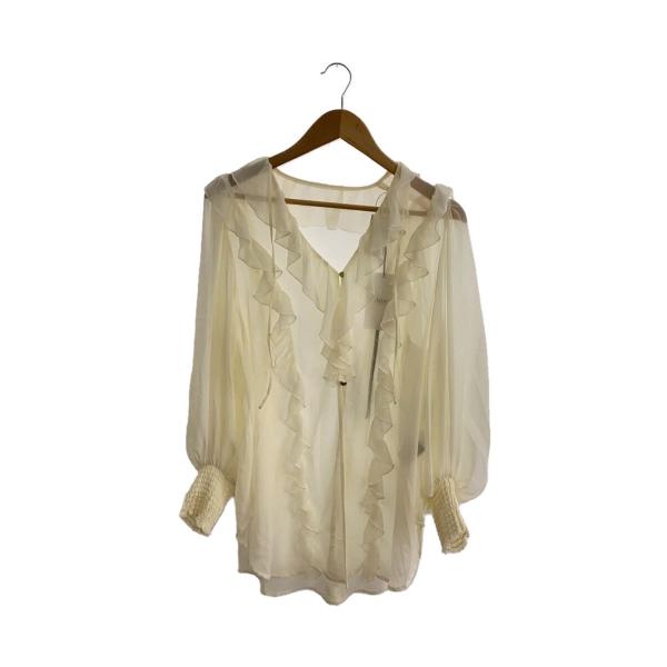 AMERI◆長袖ブラウス/FREE/ポリエステル/IVO/無地/0225104660320