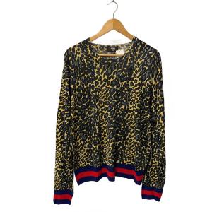 STUSSY◆x WALES BONNER/LEOPARD SWEATER/XL/マルチカラー/アニマル/317019