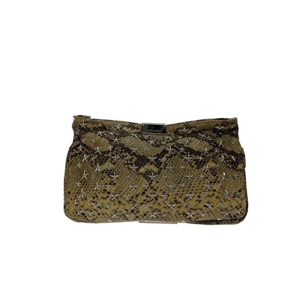 JIMMY CHOO◆クラッチバッグ/PYTHON STAR STUDDED CLUTCH BAG/...
