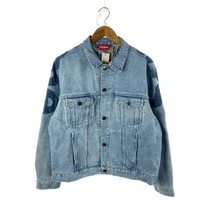 Supreme◆Inset Logo Denim Trucker Jacket/Gジャン/L/デニム/IDG//