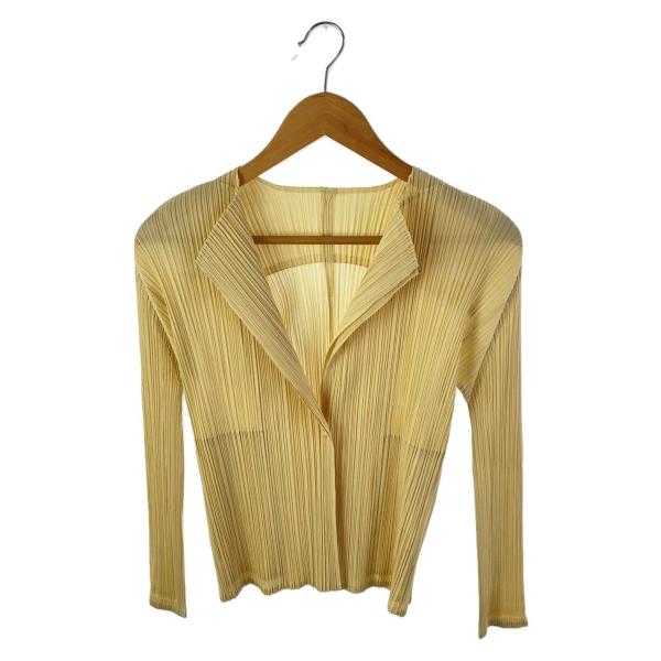 PLEATS PLEASE ISSEY MIYAKE◆ジャケット/3/ポリエステル/YLW/pp91...