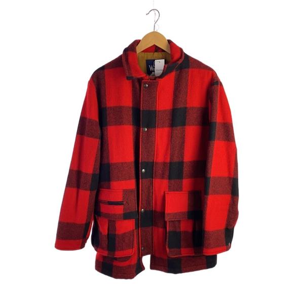 Woolrich◆ジャケット/M/ウール/RED/チェック/30307