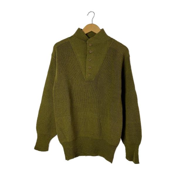 US.ARMY◆40-50s/5ボタン/ニット・セーター(厚手)/--/--/KHK/無地//