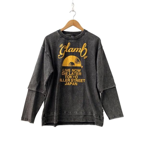 glamb◆Layered Acid Cutsew/L/コットン/BLK/GB0425/CS12/?...