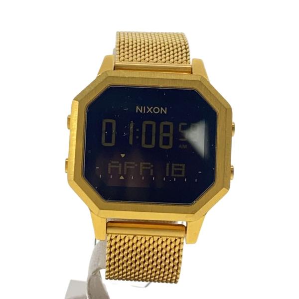 NIXON◆クォーツ腕時計/デジタル/ステンレス/BLK/GLD/TROPICAL GANGSTER...