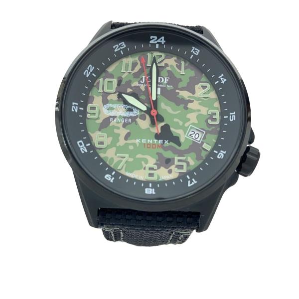 Kentex◆ソーラー腕時計/アナログ/キャンバス/KHK/BLK/S715M