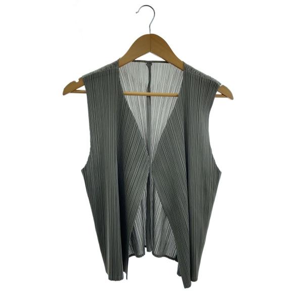 PLEATS PLEASE ISSEY MIYAKE◆カーディガン(薄手)/3/ポリエステル/GRY...