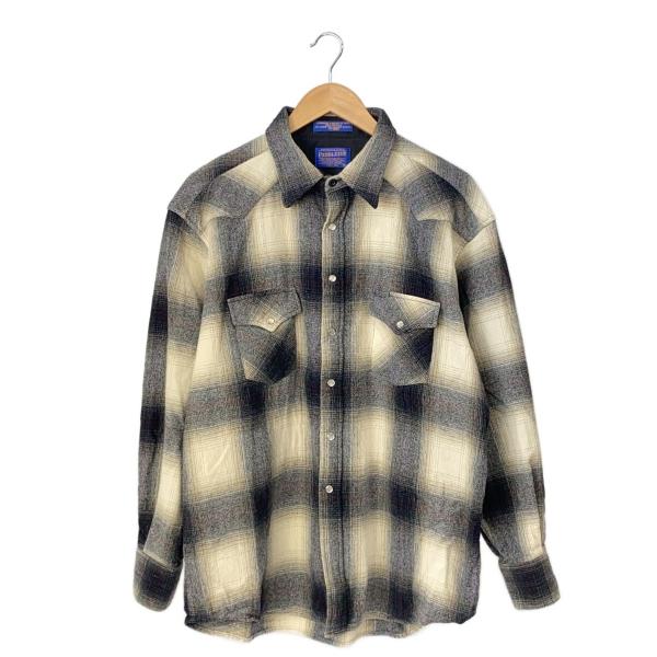 PENDLETON◆長袖シャツ/XL/ウール/GRY/チェック