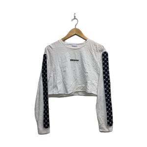 STUSSY◆長袖Tシャツ/8/コットン/WHT/プリント