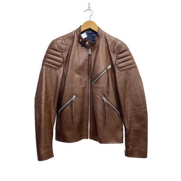 Acne Studios(Acne)◆シングルライダースジャケット/50/レザー/BRW/OLIVE...