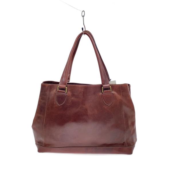 GANZO◆GUD/オープントートバッグ/レザー/BRD//