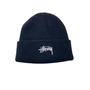 STUSSY◆ニットキャップ/--/アクリル/BLK/無地/メンズ//
