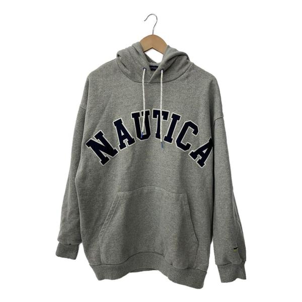 NAUTICA◆Arch Logo Sweat Hoodie/パーカー/L/コットン/GRY/213...