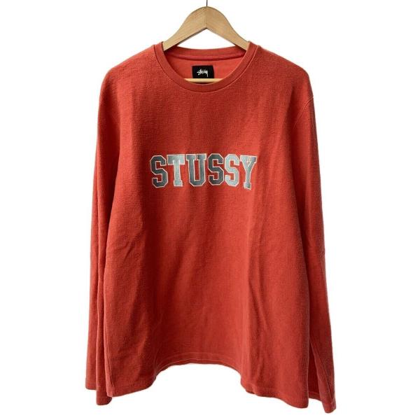 STUSSY◆長袖Tシャツ/L/コットン/RED