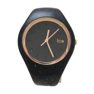 ice watch◆クォーツ腕時計/アナログ/ラバー/BLK/BLK/SS/000 979