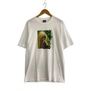 STUSSY◆Tシャツ/M/コットン/WHT/プリント//