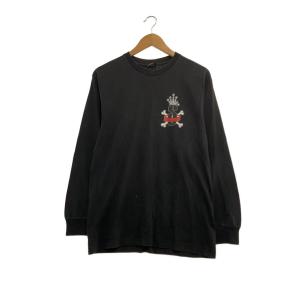 STUSSY◆長袖Tシャツ/M/コットン/BLK/プリント//