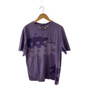 STUSSY◆Tシャツ/LOW TIDE TEE PIGMENT DYED/M/コットン/パープル
