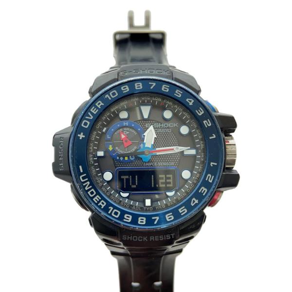 CASIO◆ソーラー腕時計・G-SHOCK/ガルフマスター/GWN-1000B-1BJF/デジアナ/...