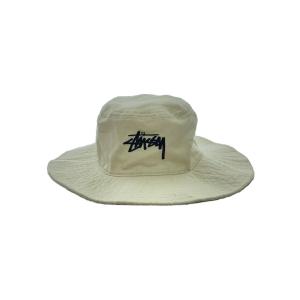 STUSSY◆バケットハット/--/コットン/CRM/無地/レディース