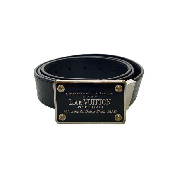 LOUIS VUITTON◆ベルト/レザー/BLK/メンズ/M6820