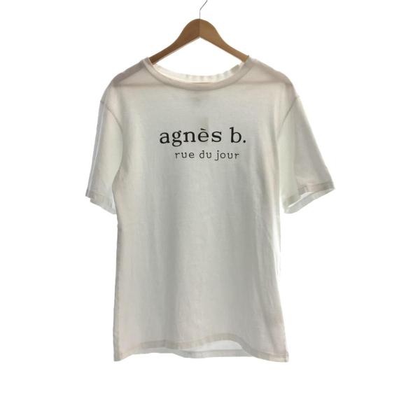 agnes b.◆ADAM ET ROPE別注/フロントロゴ/Tシャツ/XL/コットン/WHT/プリ...