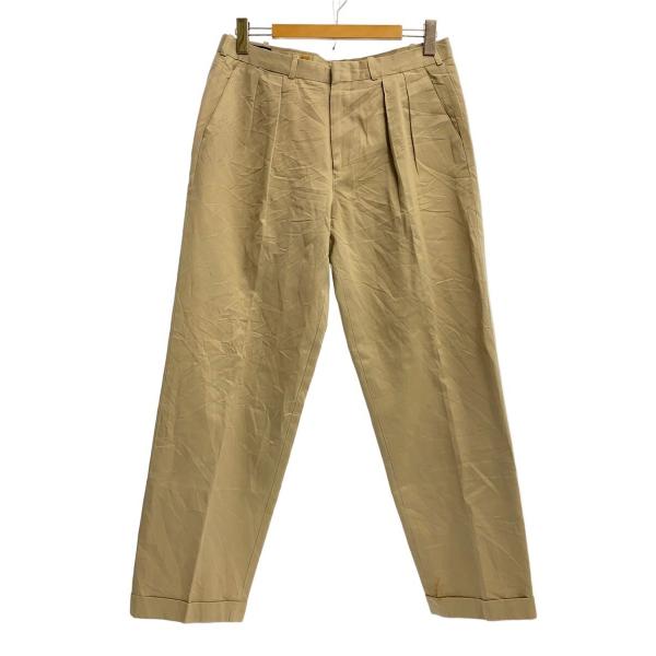 LANDS END◆90s/2タックスラックスパンツ/33/サスペンダーボタン/ダブル/コットン/ベ...