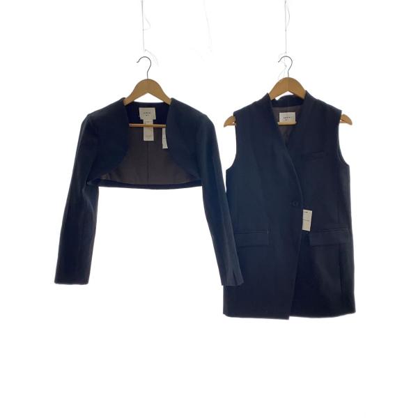 AMERI◆ジャケット(ベスト付)/S/ポリエステル/ブラック/01310620020