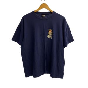 STUSSY◆90s/USA製/クラウンピエロ/Tシャツ/L/コットン/NVY/プリント//