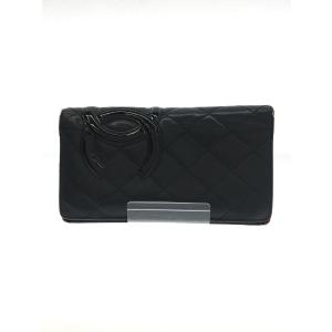 CHANEL◆CHANEL シャネル 長サイフ_カンボンライン_カーフスキン_ココマーク 牛革/BL...