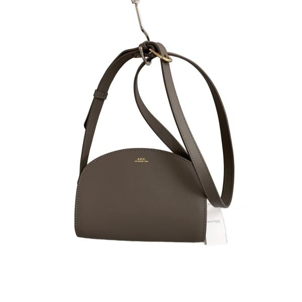 A.P.C.◆SAC DEMI LUNE MINI/ハーフムーン/ョルダーバッグ/レザー/GRY