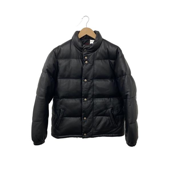 FREEDOM◆ダウンジャケット/40/牛革/BLK/無地