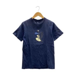 STUSSY◆90s/シャドーマン/シャドー・ジャズマン/ウッド・ベース/Tシャツ/S/コットン/NVY/プリント