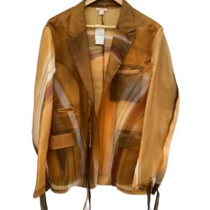 MASU◆GLASS JACKET/シアージャケットジャケット/48/ポリエステル/ORN/総柄/MFSS-JK0121//