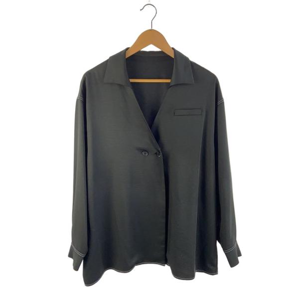 AMERI◆長袖ブラウス/M/ポリエステル/BLK/02320590940//