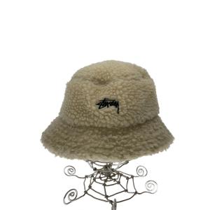 STUSSY◆バケットハット/--/ファー/BEG/無地/メンズ