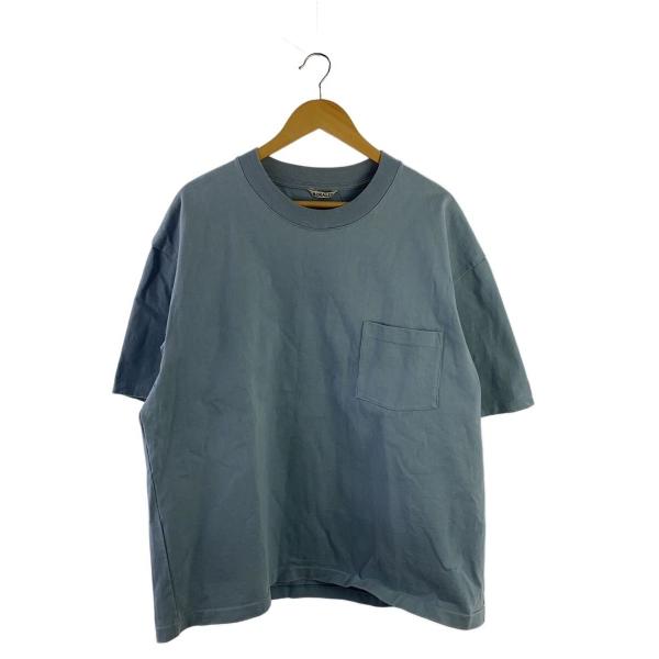 AURALEE◆Tシャツ/--/コットン/BLU/A24ST01SU
