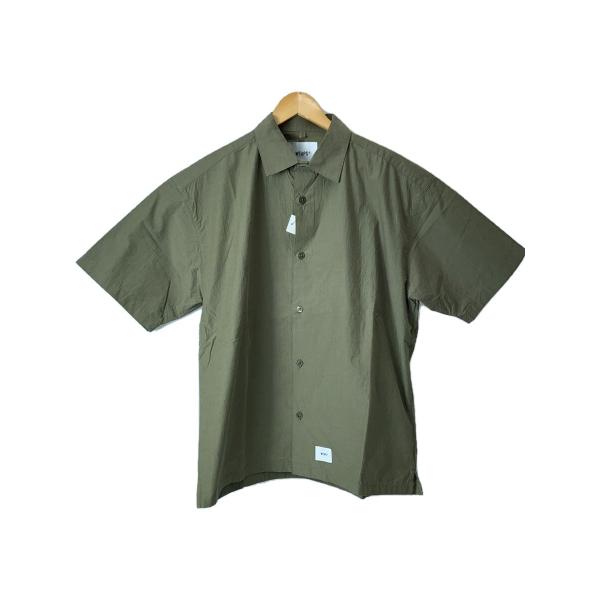 WTAPS◆半袖シャツ/2/コットン/KHK/231BRDT-SHM04/バックロゴプリント