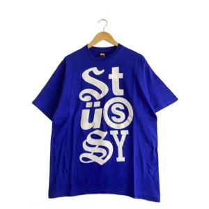 STUSSY◆00s/Tシャツ/XL/コットン/BLU/プリント//