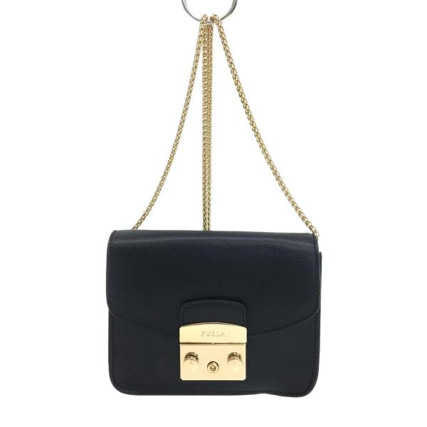 FURLA◆チェーンミニショルダーバッグ/BLK/G6400/メトロポリス