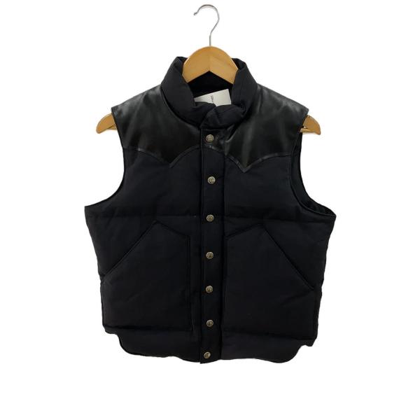 SUGAR CANE◆ダウンベスト/LEATHER YOKE DOWN VEST/S/コットン/BL...