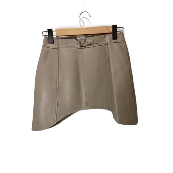 AMERI◆スカート/M/フェイクレザー/BEG