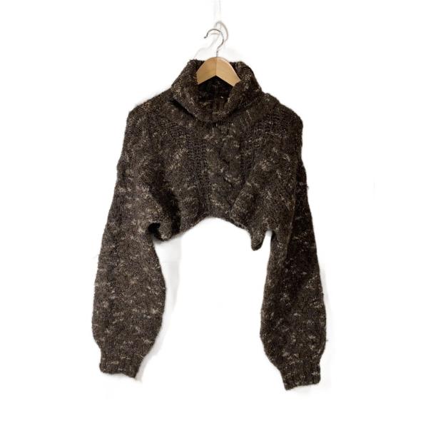 AMERI◆ニット・セーター(厚手)/FREE/ポリエステル/BRW